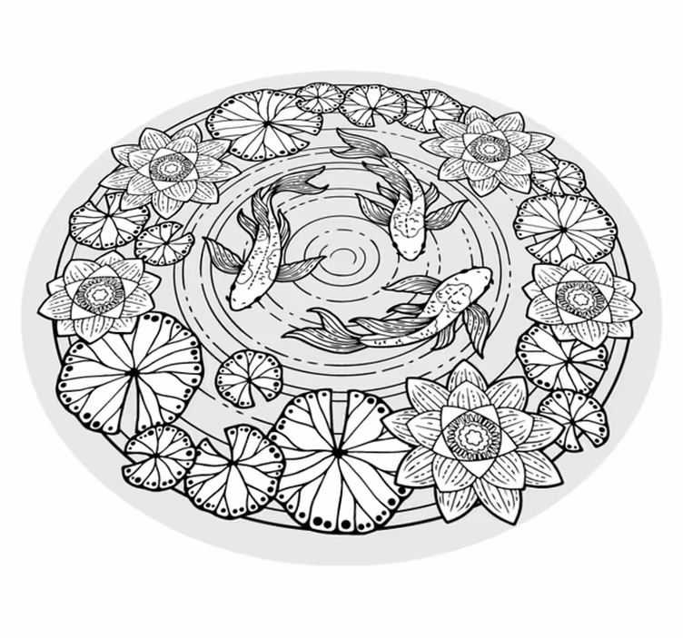 Koi Fish Serenity animal mat - TenStickers