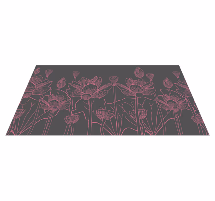 Floral rug floral contour design - TenStickers