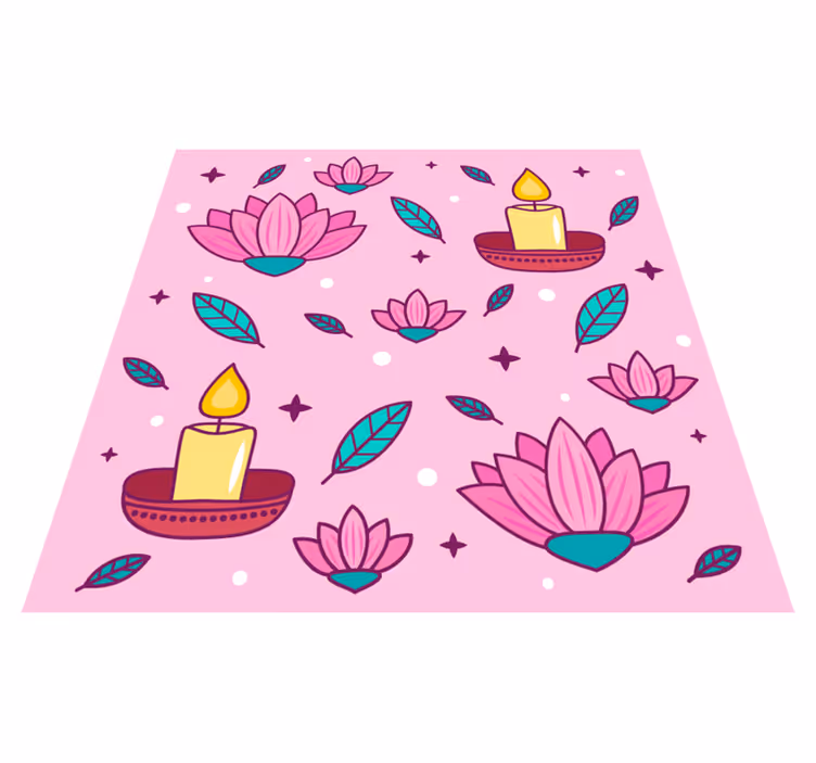 Lotus Blossom Ambience floral rug - TenStickers