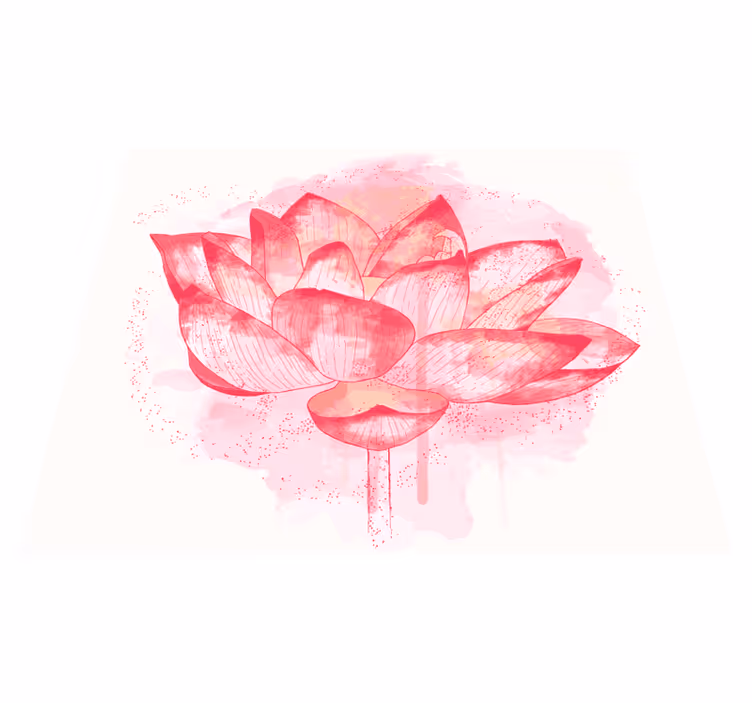Watercolor Lotus floral rug - TenStickers