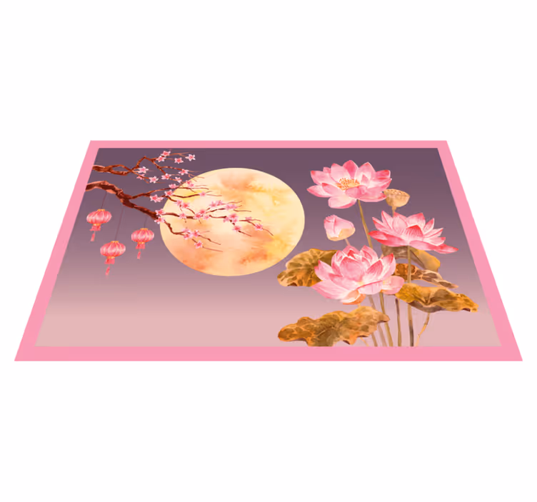 Botanical Moonlight floral rug - TenStickers