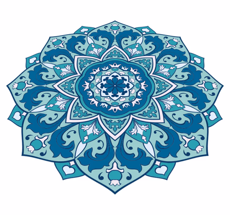 Blue elegant pattern mandala rug - TenStickers