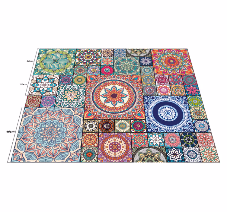 Mandala tiles mandala vinyl rug - TenStickers