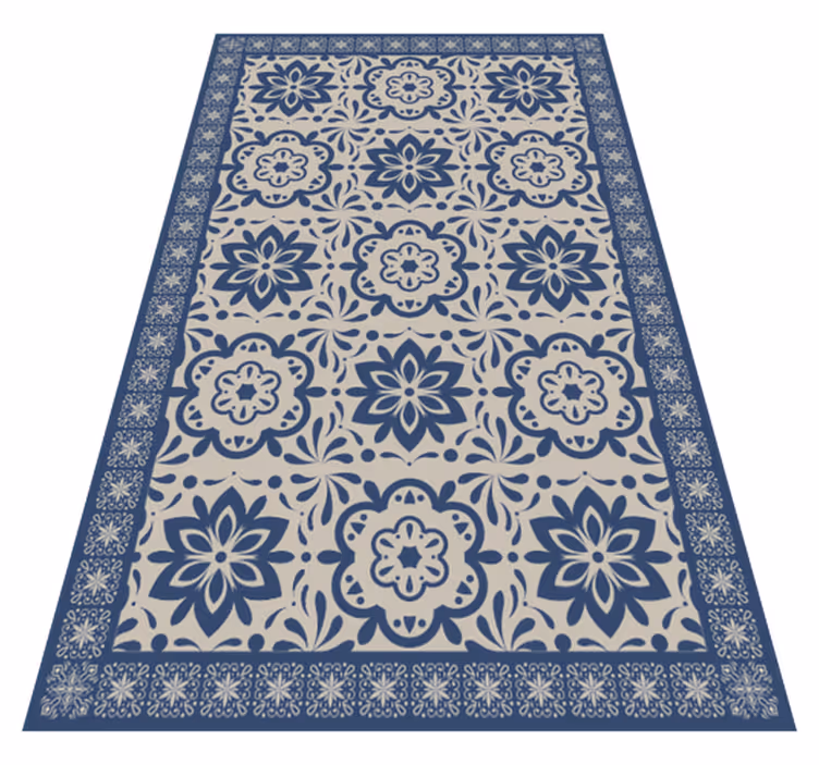 Floral Motif Pattern tile carpet - TenStickers