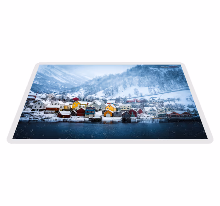 Scenic Winter Village nature rug - TenStickers