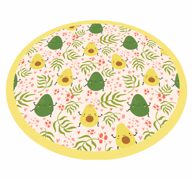 Avocado Fun Pattern kids rug - TenStickers