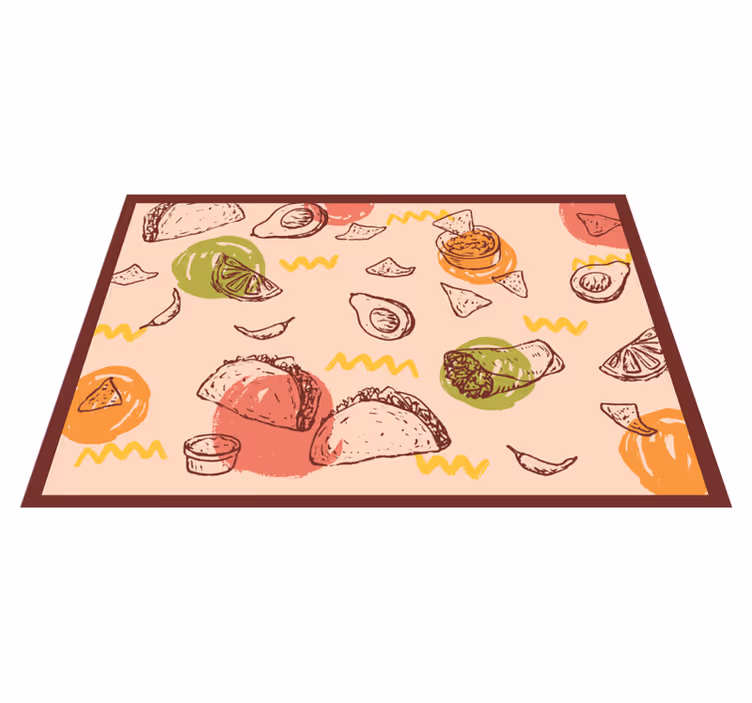 Culinary Sketches kitchen mat - TenStickers