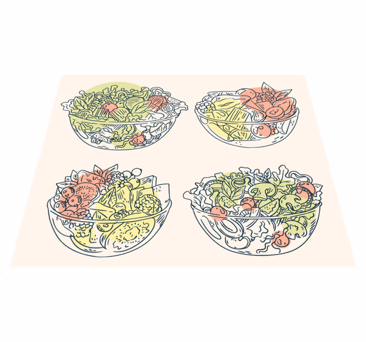 Salad Bowl Illustrations dining room rug - TenStickers