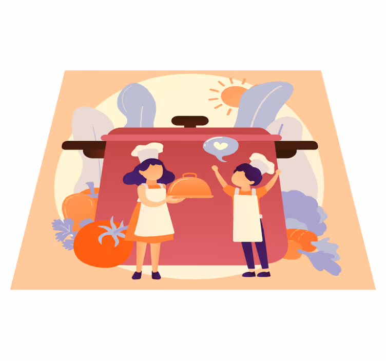 Culinary Characters kids carpet - TenStickers