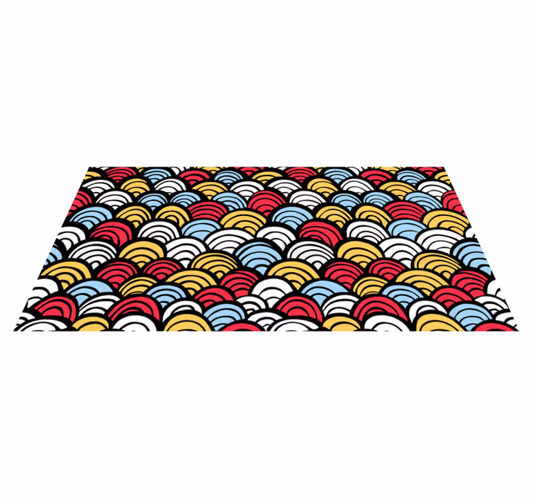 Colorful Semicircles geometric rug - TenStickers