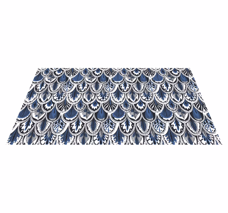 Peacock Tail Pattern tile carpet - TenStickers