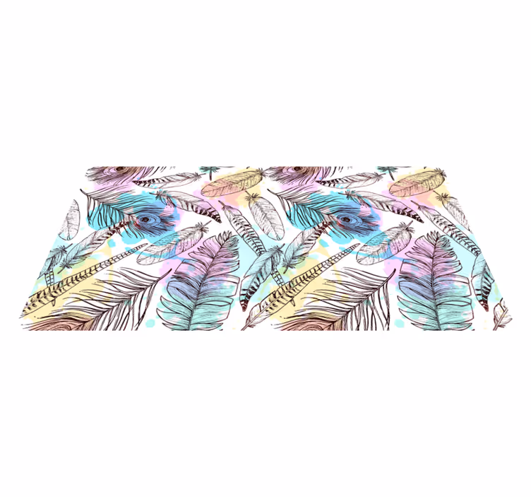 Floral rug with feather design - TenStickers