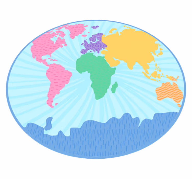 Colorful Map Circle map rug - TenStickers