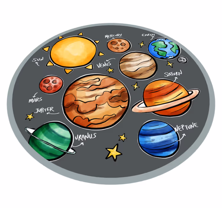 Solar System Playzone game rug - TenStickers