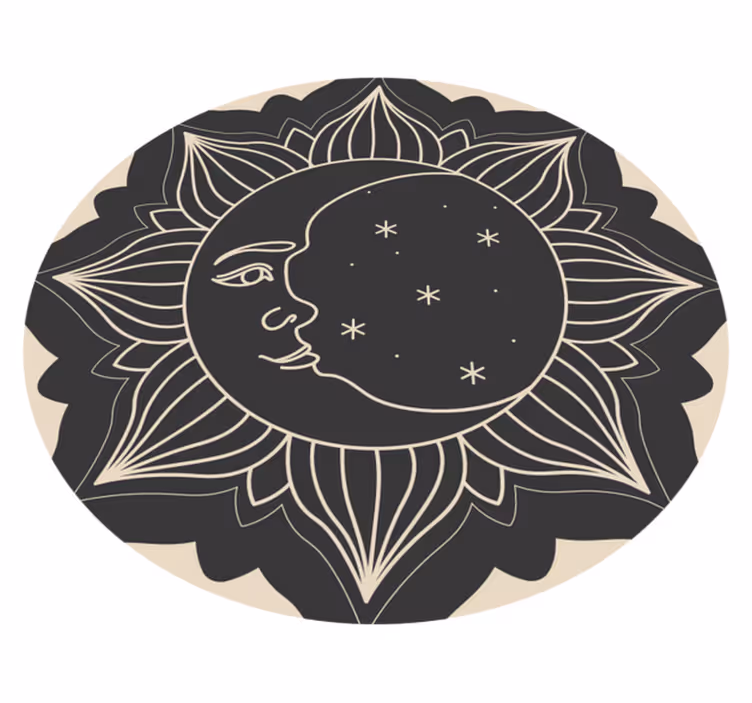 Mandala rug sun and moon design - TenStickers