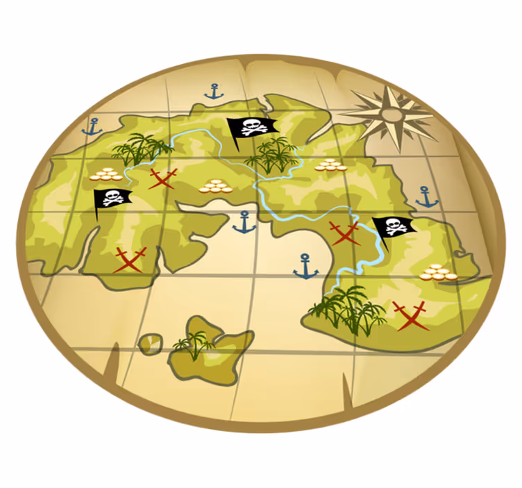 Pirate treasure map kids vinyl rug - TenStickers