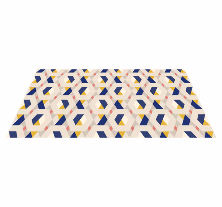 Hexagonal geometric motif modern rug - TenStickers