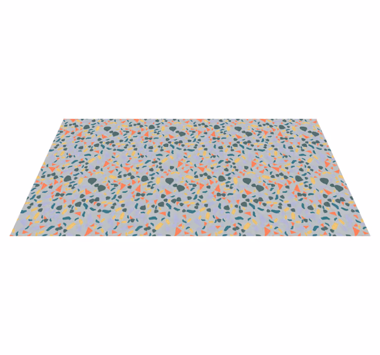 Vibrant abstract forms marble rug - TenStickers