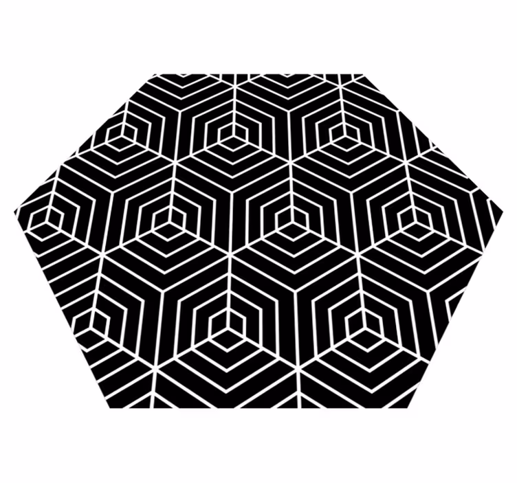 Abstract lines hexagon shape stripes carpet - TenStickers