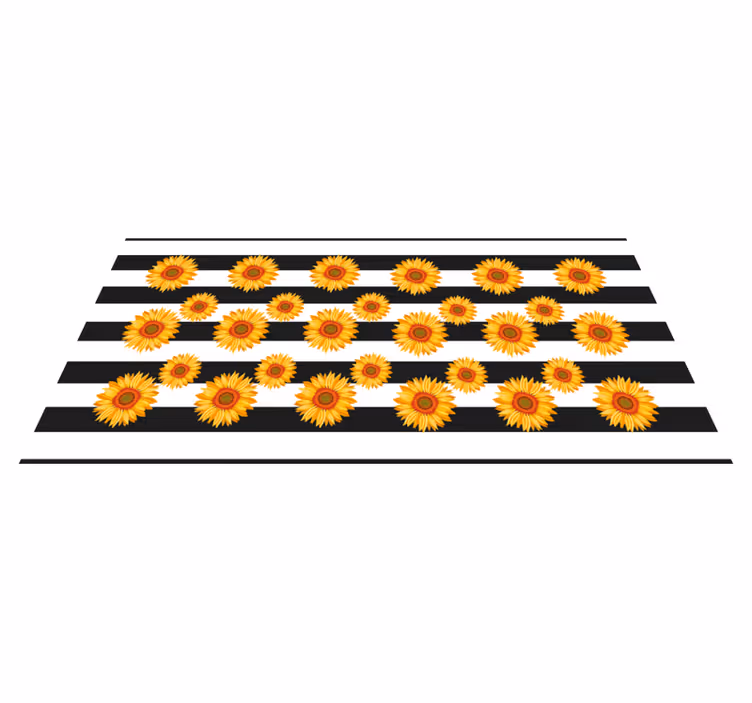Sunflower Stripes floral rug - TenStickers
