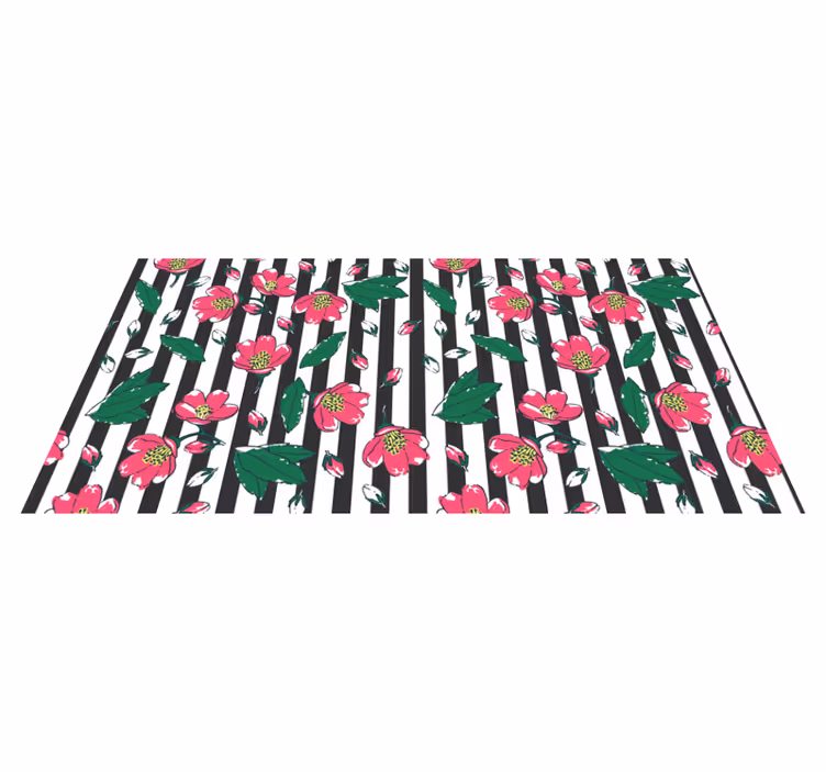 Floral Striped Concept floral rug - TenStickers