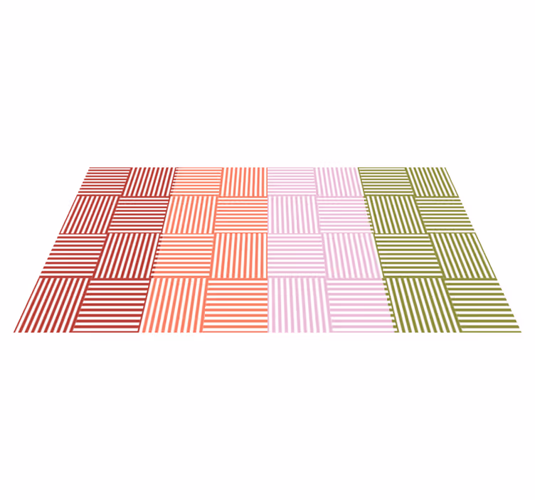 Striped Color Blocks stripes rug - TenStickers