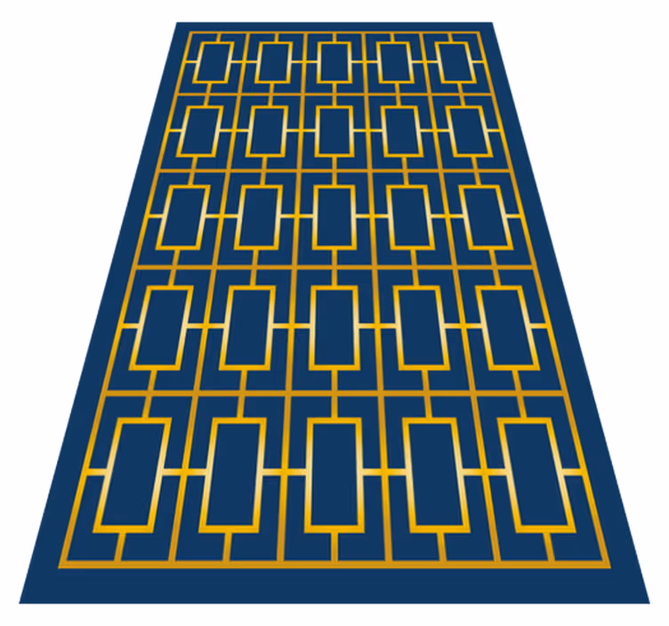 Blue and Gold Modern  modern rug - TenStickers