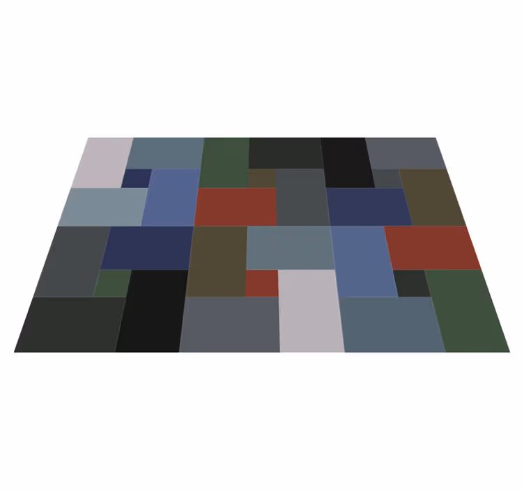 Geometric rug in geometric blocks design - TenStickers