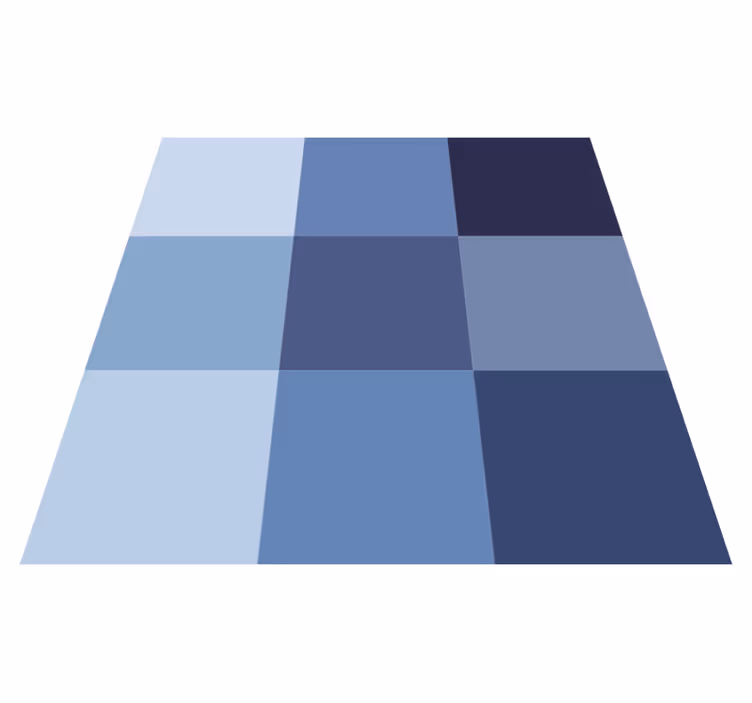 Blue Checkered Pattern geometric rug - TenStickers