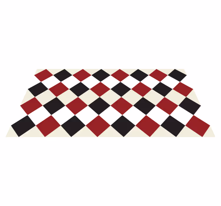 Traditional checkerboard kitchen vinyl mat - TenStickers