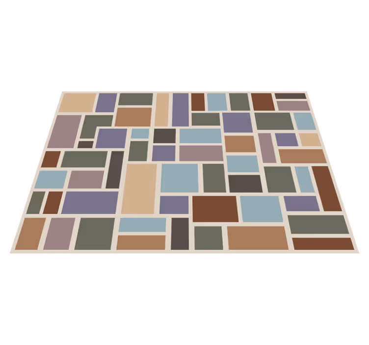 Cubist Mosaic geometric rug - TenStickers