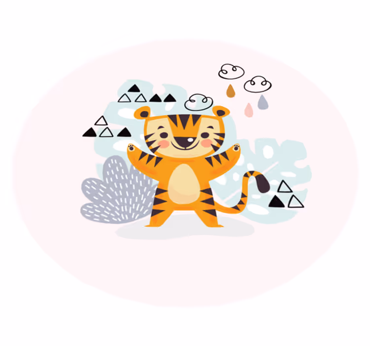 Cheerful Tiger nursery rug - TenStickers