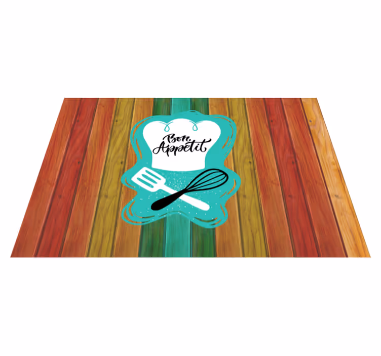 Bon Appetit Emblem quote rug - TenStickers