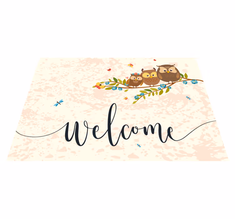 Welcoming Owls Graphic animal mat - TenStickers