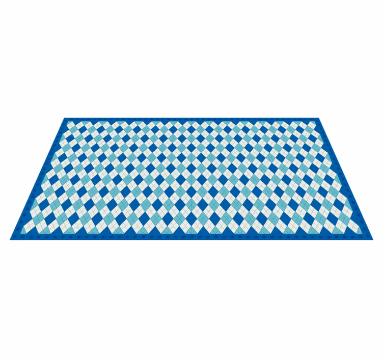 CHECKERED BLUE PATTERN tile carpet - TenStickers