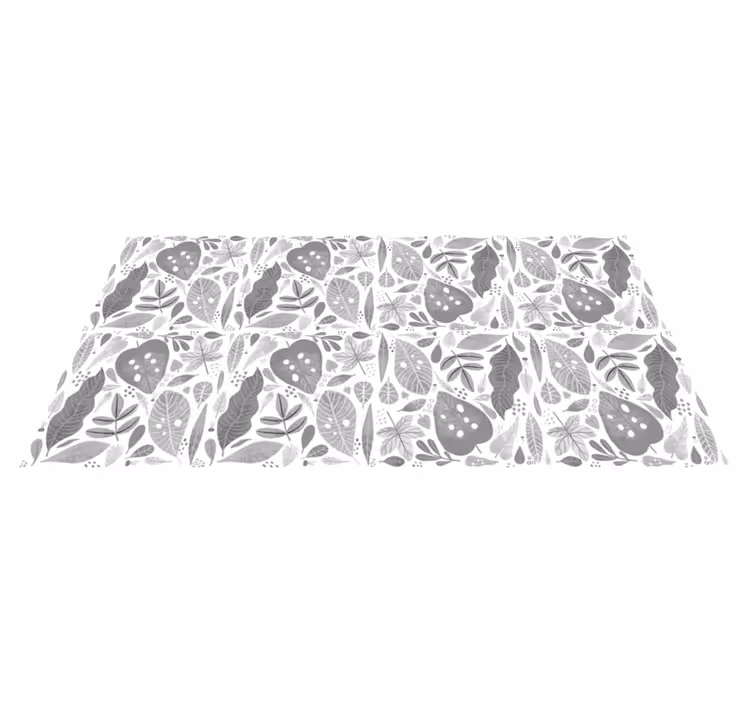 Gray Leaf Pattern nature rug - TenStickers