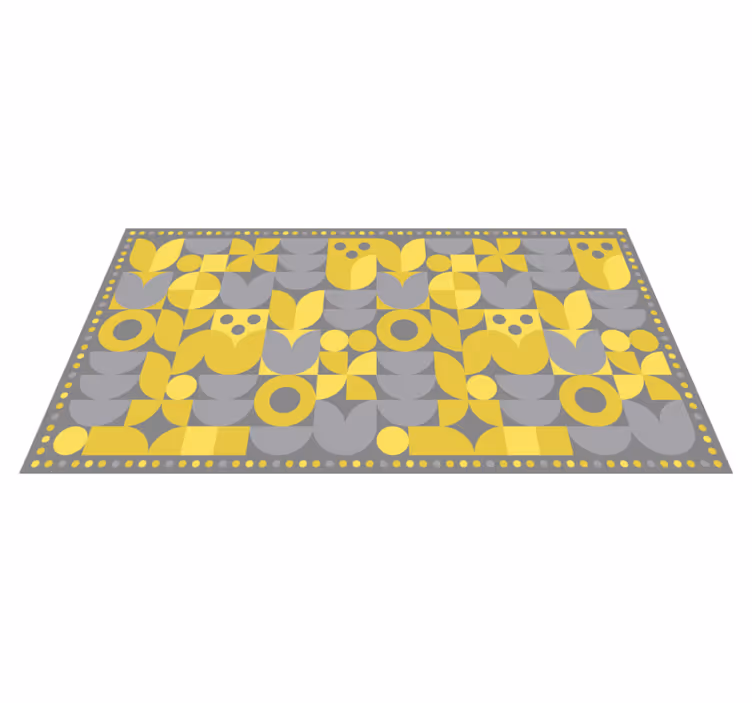 Geometric rug in yellow geometric pattern - TenStickers