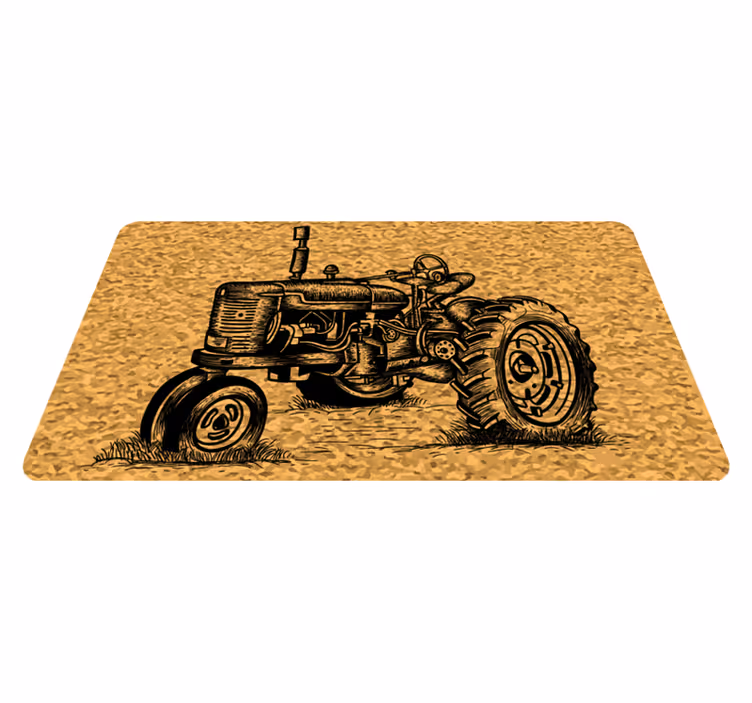 Tractor Silhouette modern rug - TenStickers
