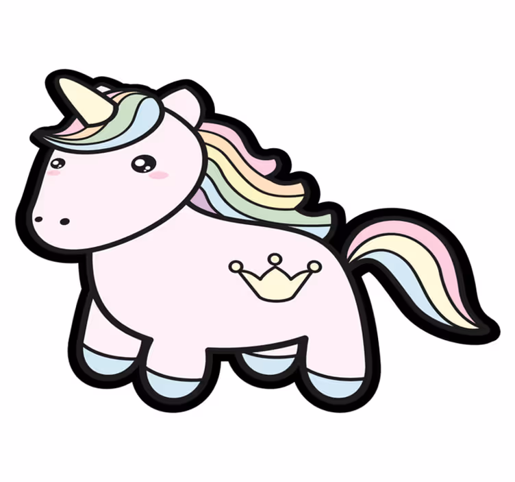 Anime Cartoon Unicorn vinyl rug - TenStickers