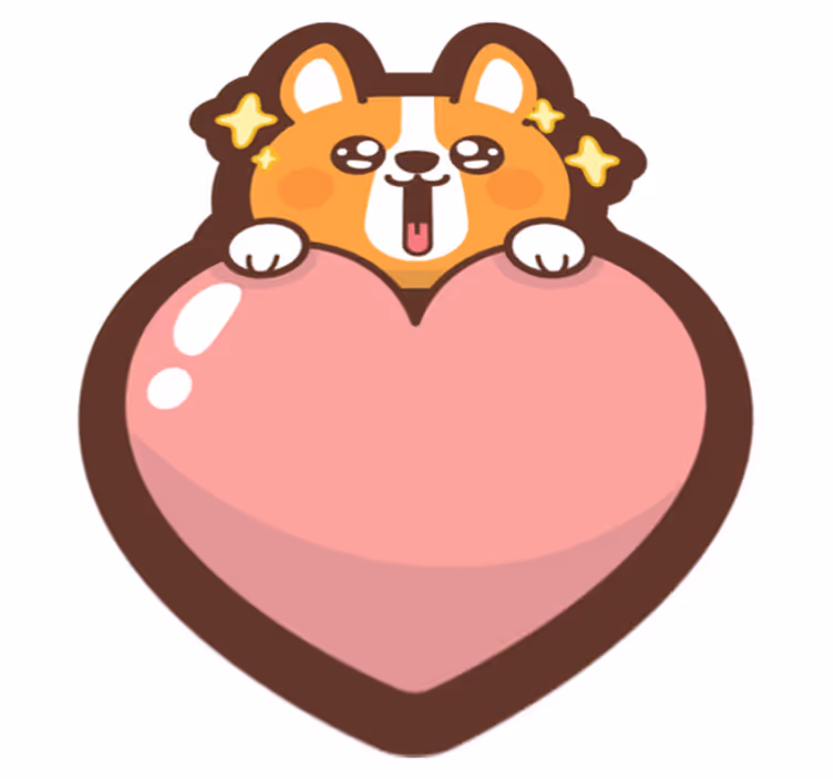 Corgi Heart Illustration kids rug - TenStickers
