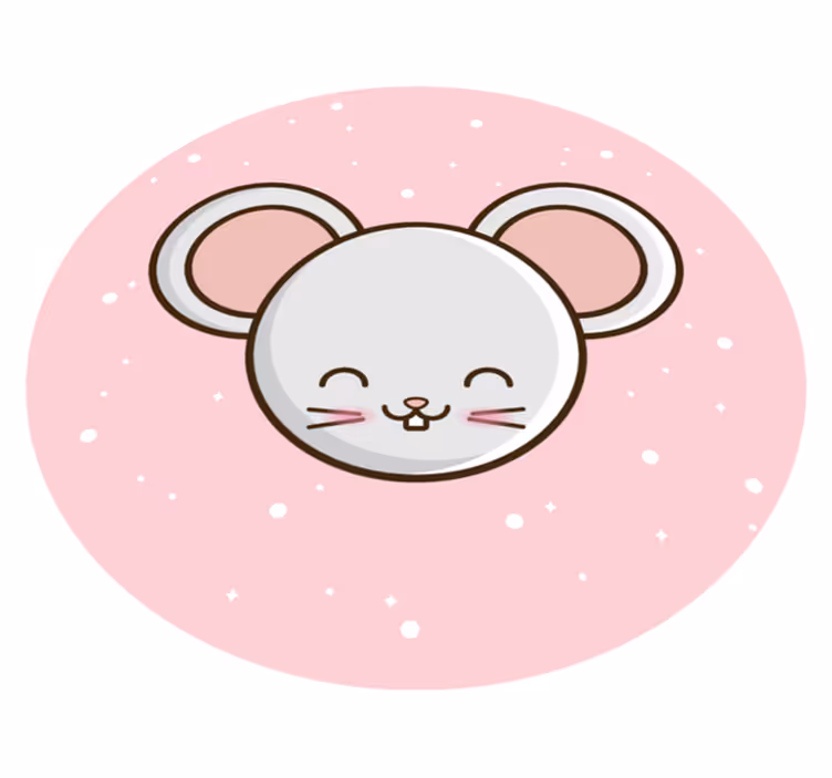 Adorable Mouse Illustration kids carpet - TenStickers