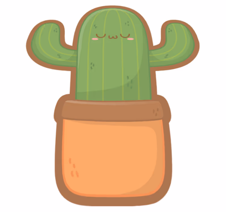 Anime cactus nature vinyl rug - TenStickers