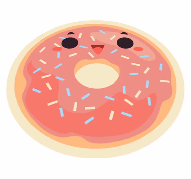 Kids rug animated donut design - TenStickers
