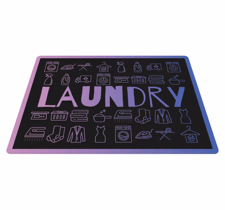 Laundry clean symbols custom rug - TenStickers