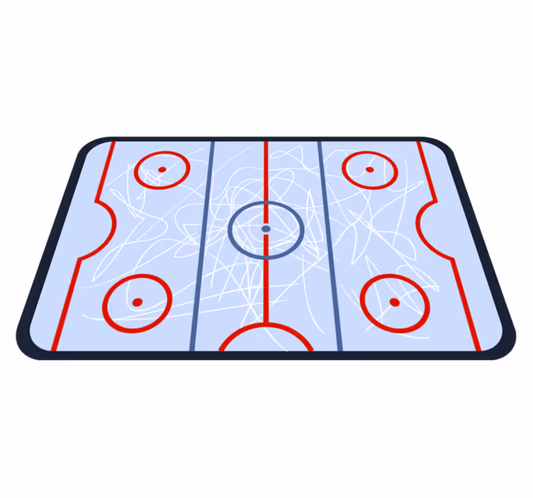 Hockey Playfield game rug - TenStickers