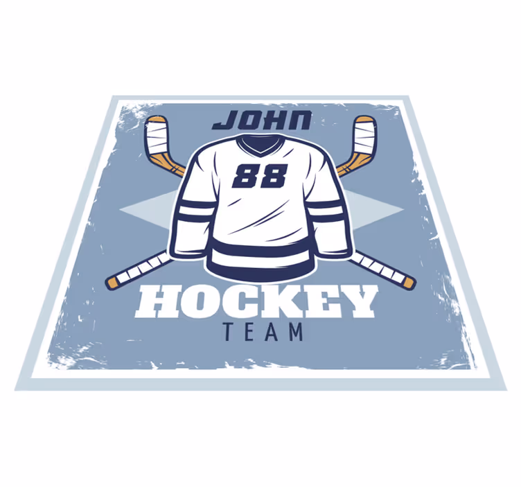 Personalized Hockey Emblem custom floor mat - TenStickers