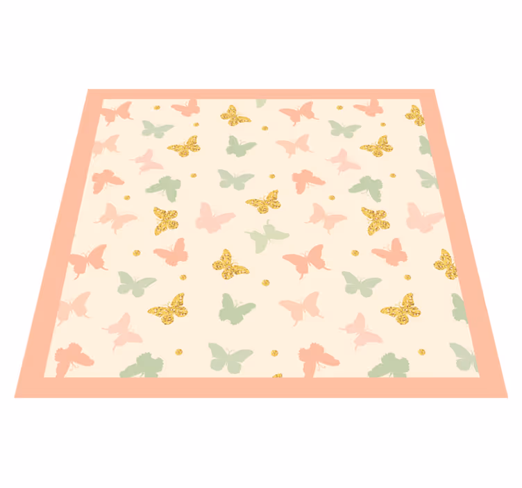 Butterfly Pastels nursery rug - TenStickers
