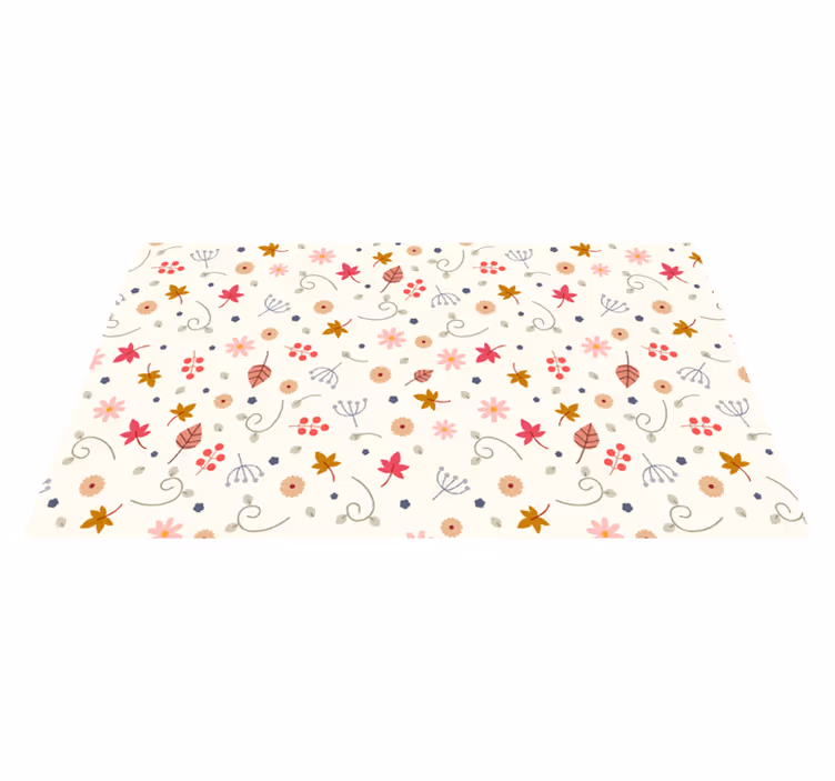 Floral rug with floral pattern accent - TenStickers
