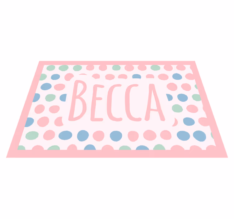 Personalized Polka Dots custom floor mat - TenStickers