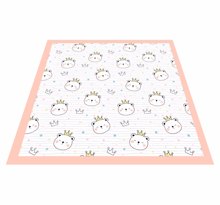 Crowned Animal Characters kids rug - TenStickers